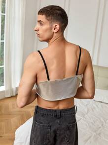 Manfinity Fever City Men's Asymmetrical Hem Tank Top - Silver - View 2