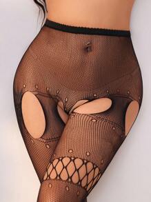 Accesorio De Lencería Para Mujeres (medias De Red) - Negro - Ver 3