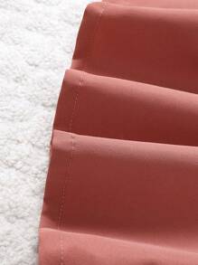 SHEIN Baby Girl'S Bowknot Decorated Ruffled Hem Dress With Bowknot Detail - Pink - View 7