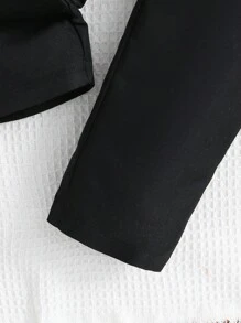 Con trai Giải trí Đã chải Sọc Hem Áo khoác Và Quần - Màu xanh lá cây đậm - Xem 7