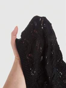 ROMWE Goth Women's Snake Pattern Extra Long Sleeve Top - Black - View 5