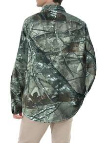 Manfinity EZcore Men's Plant Print Denim Shirt - Multicolor - View 2