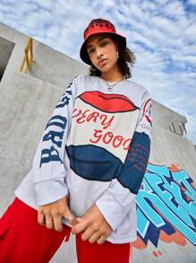 Streetz SHEIN Sport Của phụ nữ Lỏng lẻo phù hợp Tay áo dài Điền kinh Áo thun - Nhiều màu - Xem 3
