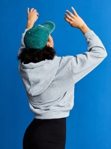 SHEIN Sports 女款灰色連帽運動衣 - 灰色 - 查看 2