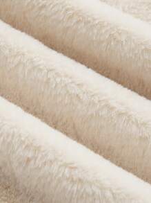 SHEIN MOD Women's Plush Open Front Jacket In Fall/Winter