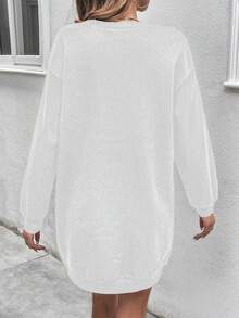 Chiquease 女士拼接蕾絲加厚連帽衛衣 - 白色 - 查看 2