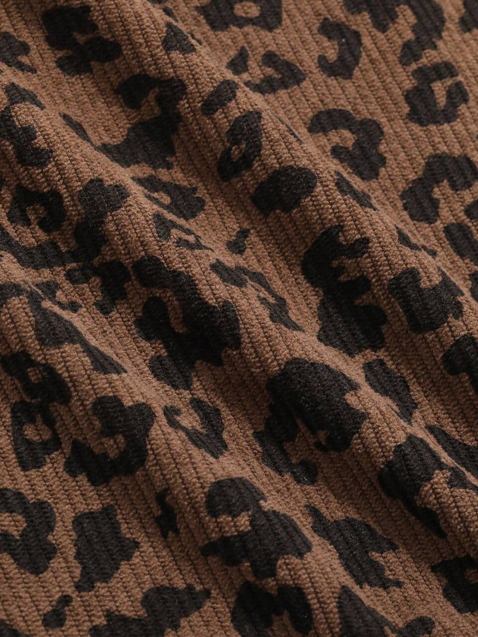 Women's Leopard Printed Front Slit Skirt Fall