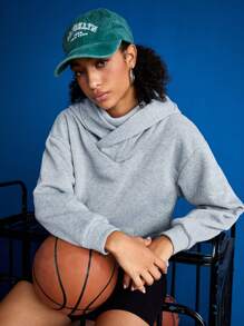 SHEIN Sports 女款灰色連帽運動衣 - 灰色 - 查看 8