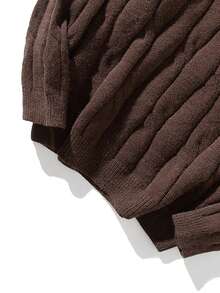 Suéter De Cuello Alto Medio Para Hombre - Café integral - Ver 5
