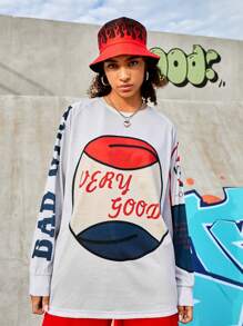 Streetz SHEIN Sport Của phụ nữ Lỏng lẻo phù hợp Tay áo dài Điền kinh Áo thun - Nhiều màu - Xem 7