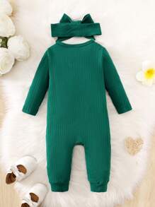 SHEIN Vintaside Kids Dziecko Dziewczyny Sznurówka Udekorowany Kombinezony Z Opaską Na Włosy