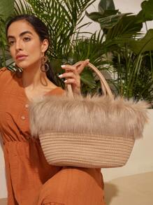 SHEIN VCAY 女款手提包 - 米色 - 查看 1