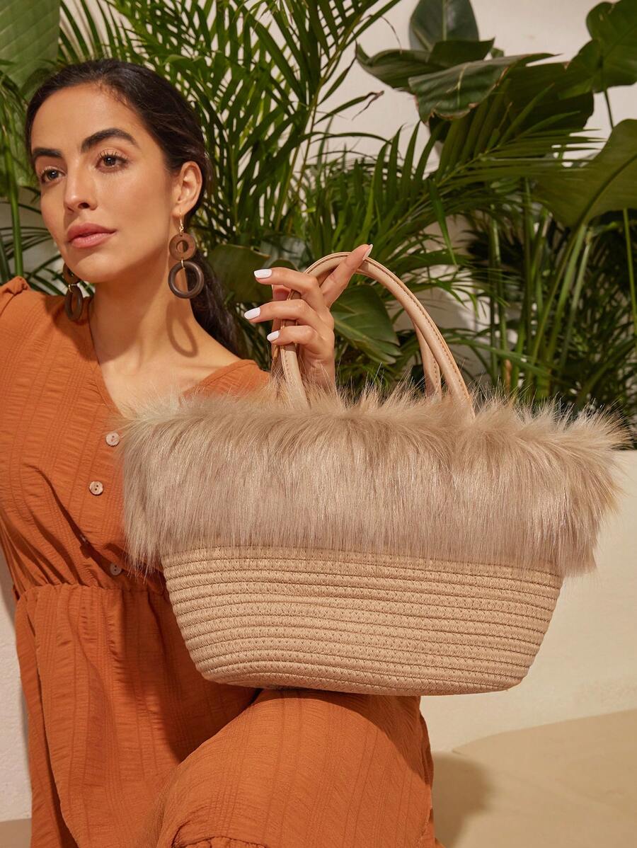 SHEIN VCAY 女款手提包 - 米色 - 查看 1