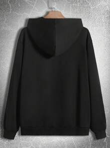 New Autumn/Winter Men's Jacket, Vintage Personalized Butterfly Print Casual Sports Bomber Coat - Black - View 2