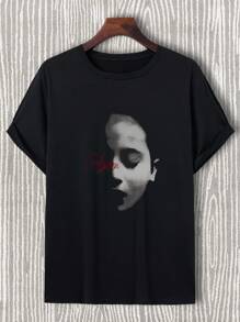 Manfinity Roughcore Áo thun nam hình đồ họa - màu đen - Xem 1