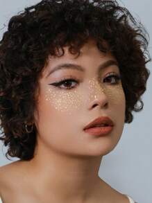 ROMWE Fairycore 2pcs/set Golden Freckles Dot Temporary Tattoo Sticker - Gold - View 2