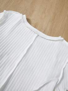 青少年女生針織純色圓領t恤套裝,3入組 - 黑色 - 查看 6