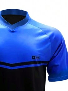 SHEIN Riding Men's Color-Block Short Sleeve Cycling Jersey Biker Tee