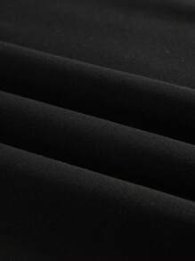 INAWLY Moderiktig lös sporttröja med huva och träningsbyxor, tvådelad uppsättning för damer, vår/höst Fritidsdragsko, ficka långärmad lös svart axeltröja Träningsbyxor Tvådelade kläder för kvinnor, vardagskläder - Svart - Visa 7