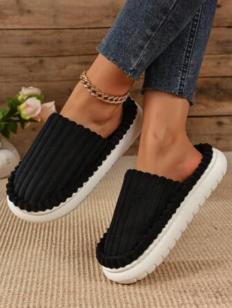Fall/Winter Minimalist & Comfortable & Warm & Plush Indoor Slippers,Fluffy Slippers