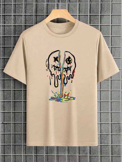 Manfinity Dauomo Funny emoji graphic tee for men