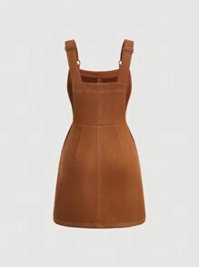 SHEIN MOD Ladies' Solid Color Suspender Dress