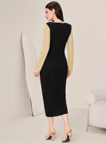 Modelyn Của phụ nữ Trang trí Hem Đầm - màu đen - Xem 2