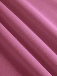 SHEIN Essnce 女士純色羊毛衫,縫肩袖設計 - 淡紫色 - 查看 4