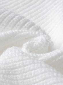 SHEIN Baby Mädchen Lässig vielseitiger einfarbiger Rollkragenpullover, Herbst/Winter - Weiss - Übersicht 3