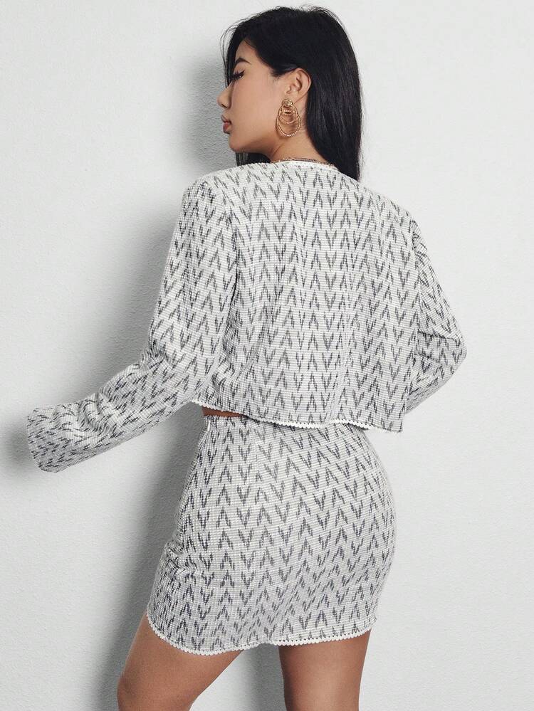 Women'S Printed Top & Skirt Set