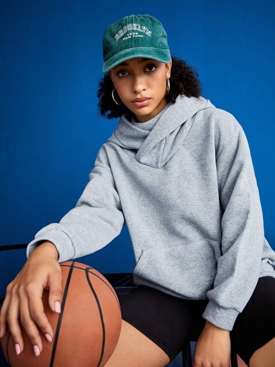 SHEIN Sports 女款灰色連帽運動衣 - 灰色 - 查看 1