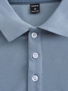 Manfinity Homme 男士長袖polo衫 - 霧霾藍 - 查看 6