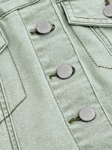 SHEIN MOD Ladies' Denim Strapless Top - Green - View 4