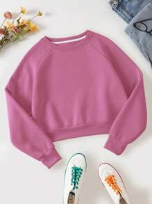 SHEIN Essnce 女士純色羊毛衫,縫肩袖設計 - 淡紫色 - 查看 1