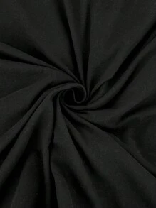 SHEIN ICON Camiseta De Talla Grande Con Estampado Floral Y Cordones En La Parte Delantera - Negro - Ver 4