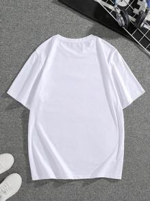Nam In Hoạt hình Áo thun - trắng - Xem 2