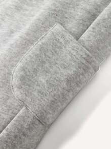 Newborn Baby Boys' Soft Knitted Casual Round Neck Loose Sweatshirt And Pants Set, Solid Color 4pcs Matching Set - Royal Blue - View 7