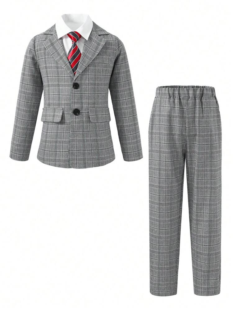 Boys' Handsome Suit And Tie Set