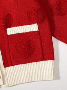 Baby Girls' Contrast Binding Button Front Cardigan - Pink - View 3