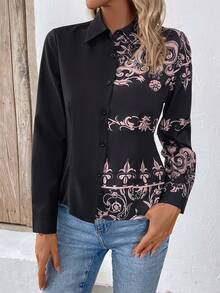 EMERY ROSE 女式印花襯衫 - 彩色 - 查看 3