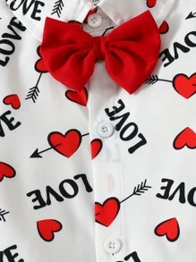 Traje De Caballero Impreso Con Corazones Para Adolescentes