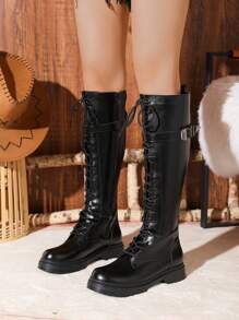 女性及膝靴子,新品到貨秋冬系結靴子