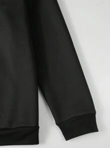 SHEIN Manfinity EMRG Nam Đen Vòng cổ In Áo nỉ - màu đen - Xem 5