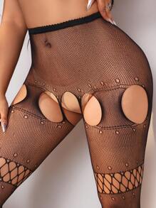 Accesorio De Lencería Para Mujeres (medias De Red) - Negro - Ver 5