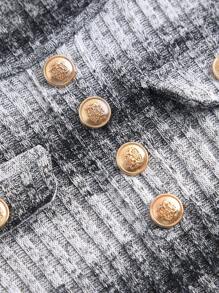 SHEIN Clasi Striped Print Button Front Fitted Dress Without Belt - Multicolor - View 8