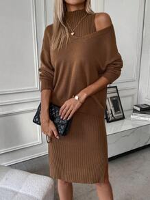 Chiquease 2 szt./zestaw Połowa Golf Suknie Dresowe I Dekolt w kształcie litery V Pulowert Swetry