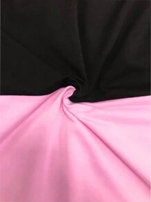 Women's Contrast Color Hooded Sweatshirt And Sweatpants Set