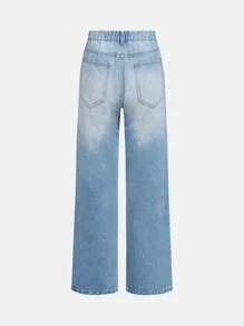 Teen Girls' Ripped Jeans - Medium Wash - View 2