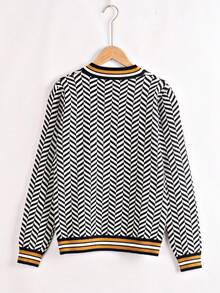 Cơ bản Dệt hoa NỮ Mùa thu Mùa Đông Áo len - màu đen - Xem 2