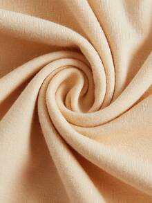 SHEIN Essnce Của phụ nữ Thon gọn Tay áo dài Áo thun Với In thư - Màu be - Xem 3